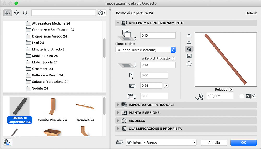 archicad colmo tetto