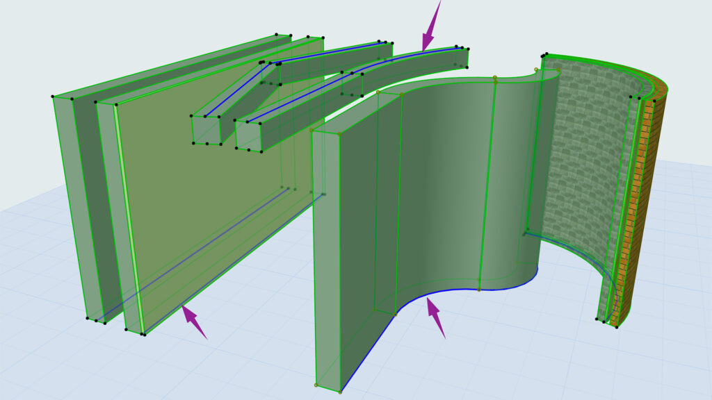 archicad linea riferimento muri e travi