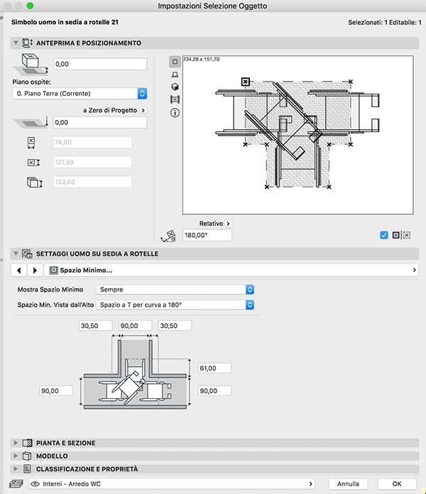 archicad spazio minimo