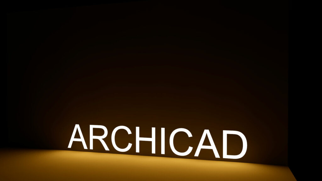 archicad scritta 3d luminosa