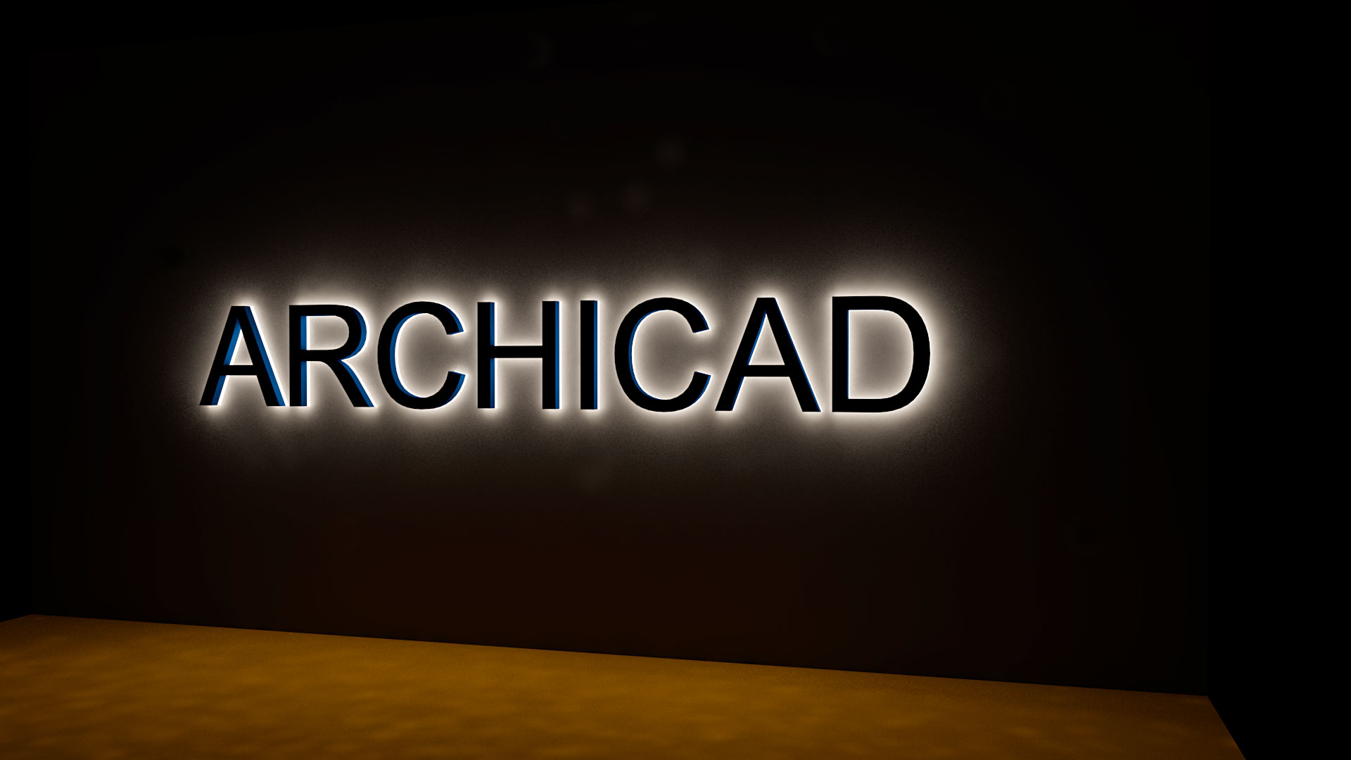 archicad scritta retro illuminata