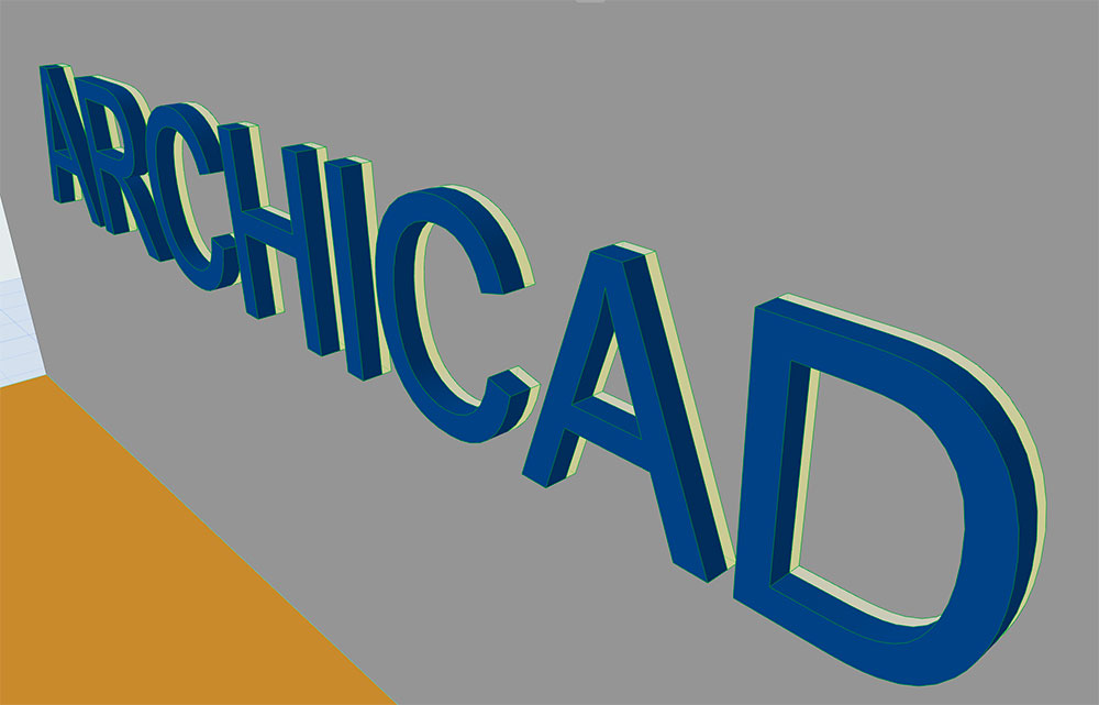 archicad scritta retro illuminata