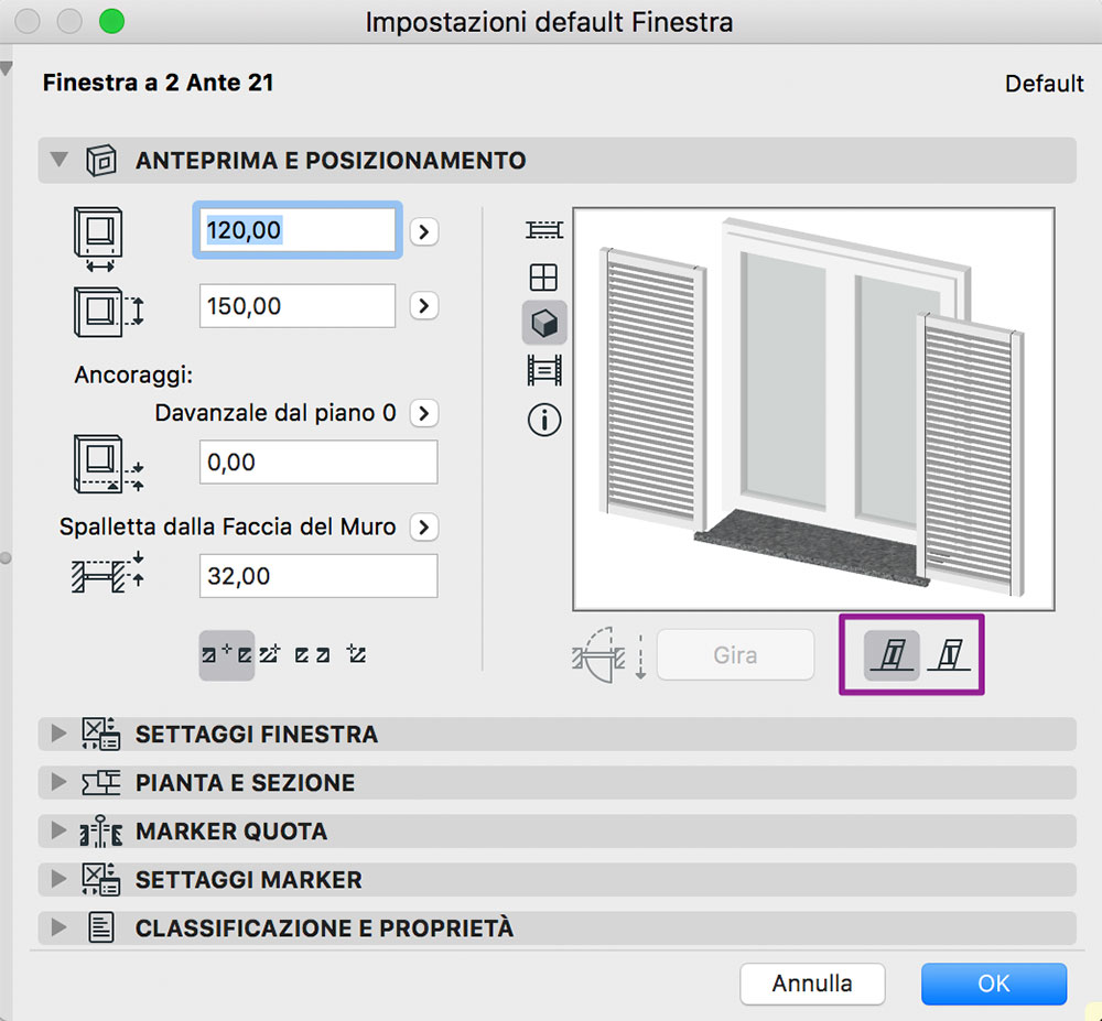 archicad finestra