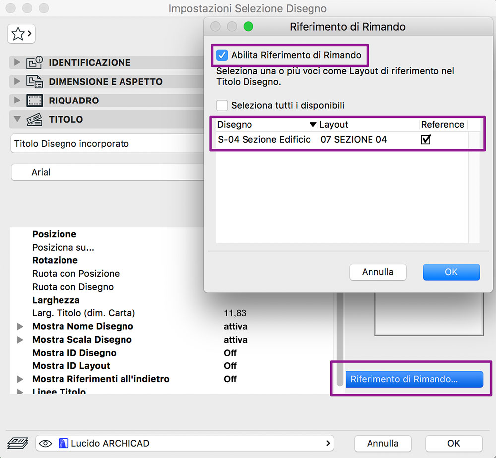 archicad riferimento di rimando