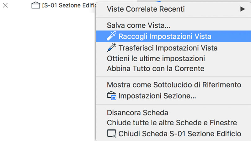 archicad trasferisci impostazioni